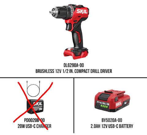 SKIL PWR CORE 12 PWR CORE 12-volt 1/2-in Keyless Brushless Cordless Drill (used) (baretool)