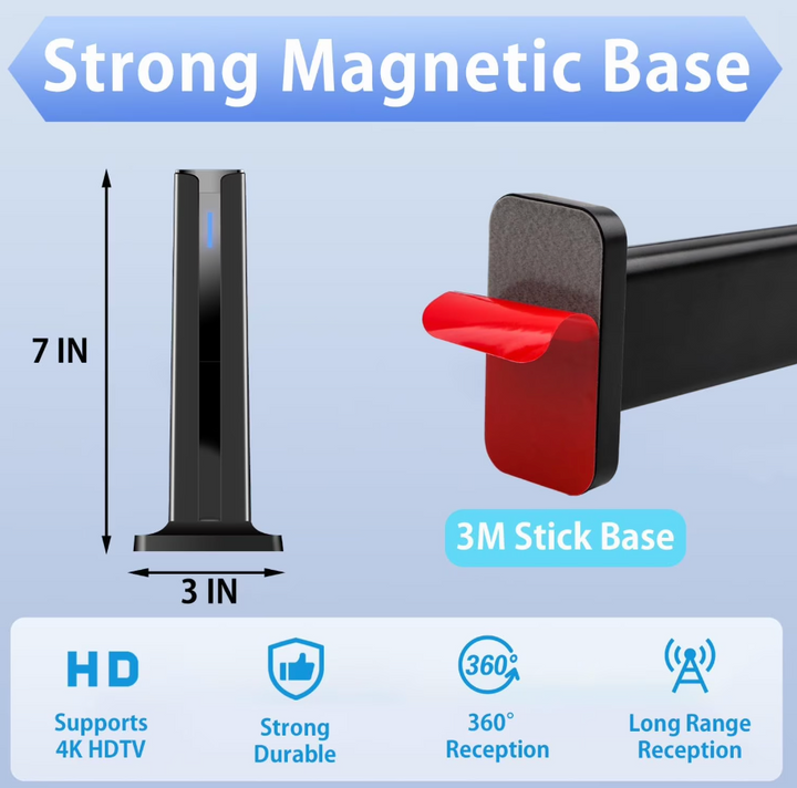 Digital TV Antenna for Smart TV Indoor with 3M Stick Base (open box)