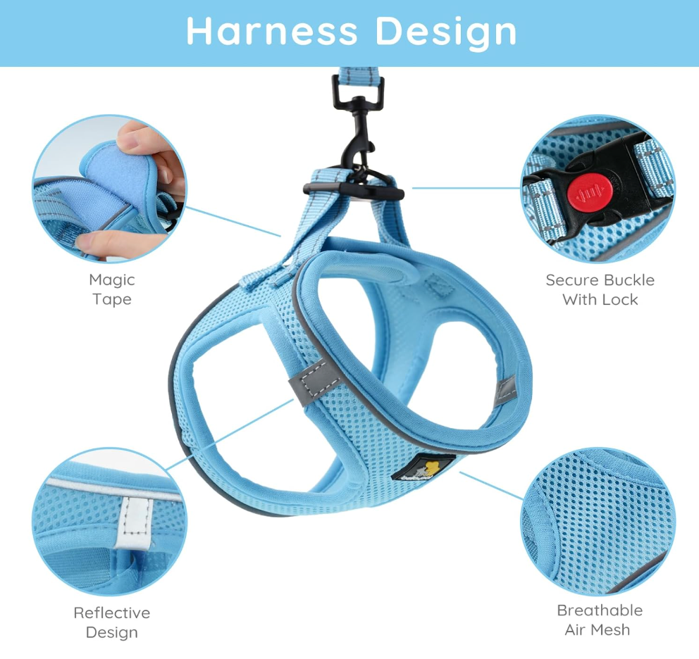 BELLA & PAL Step in Vest Harness (Sky Blue, XXS) (new)