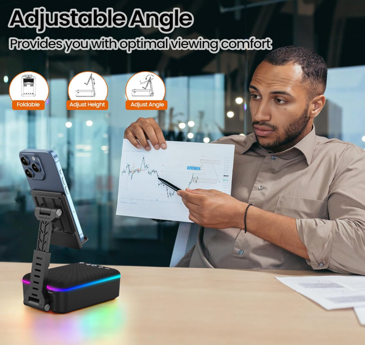 Jteman L35 3-in-1 Bluetooth 5.3 Phone Stand Speaker Atmosphere Light USB-C (new)