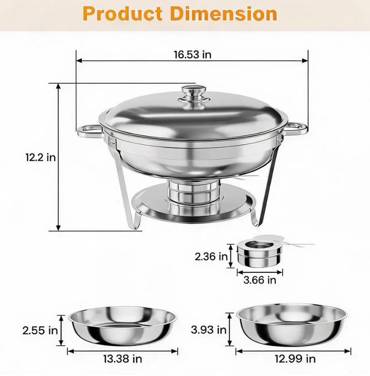GARVEE 5QT Chafing Dish Buffet Set of 2 Pack (open box)