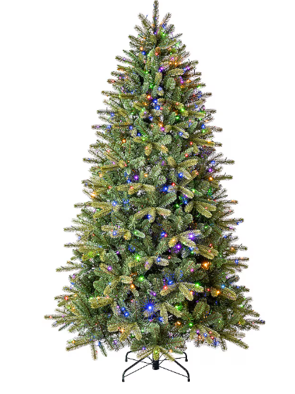 Balsam Hill Classic Fraser 7.5-ft Fir Pre-lit Artificial Christmas Tree with Multicolor LED Lights