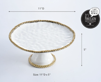 Pampa Bay Golden Salerno Round Cake Stand (Open Box)