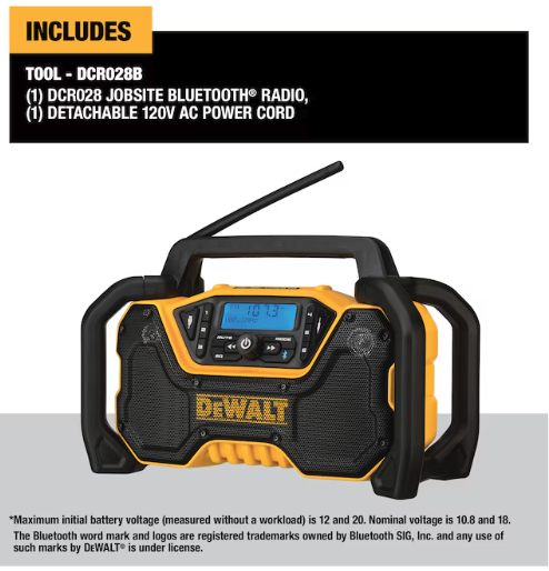 DEWALT Bluetooth Jobsite Radio (Used)