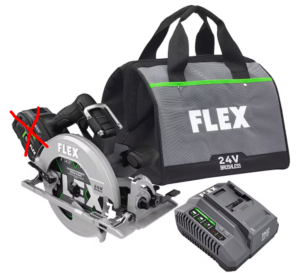 FLEX 24-volt 7-1/4-in Brushless Cordless Circular saw kit with Charger (Battery NOT Included) (open box)