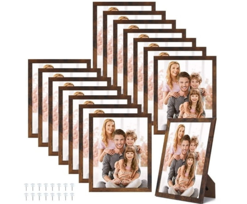 MEBRUDY 8x10 Brown Picture Frame Set of 15 (new)