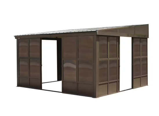 10 ft. x 12 ft. Brown Aluminum Wall Mounted Sunroom NEW