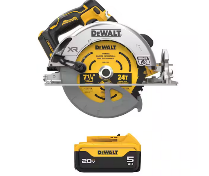 DeWalt 20V MAX Lithium-Ion 7-1/4 in. Cordless Circular Saw battery and charger Kit (Open Box)