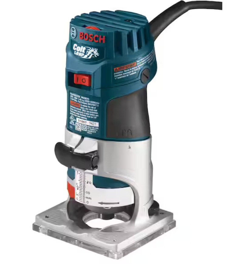 Bosch - 5.6 Amp 1.0 HP 120-Volt Variable-Speed Fixed Base Corded Palm Router (used)
