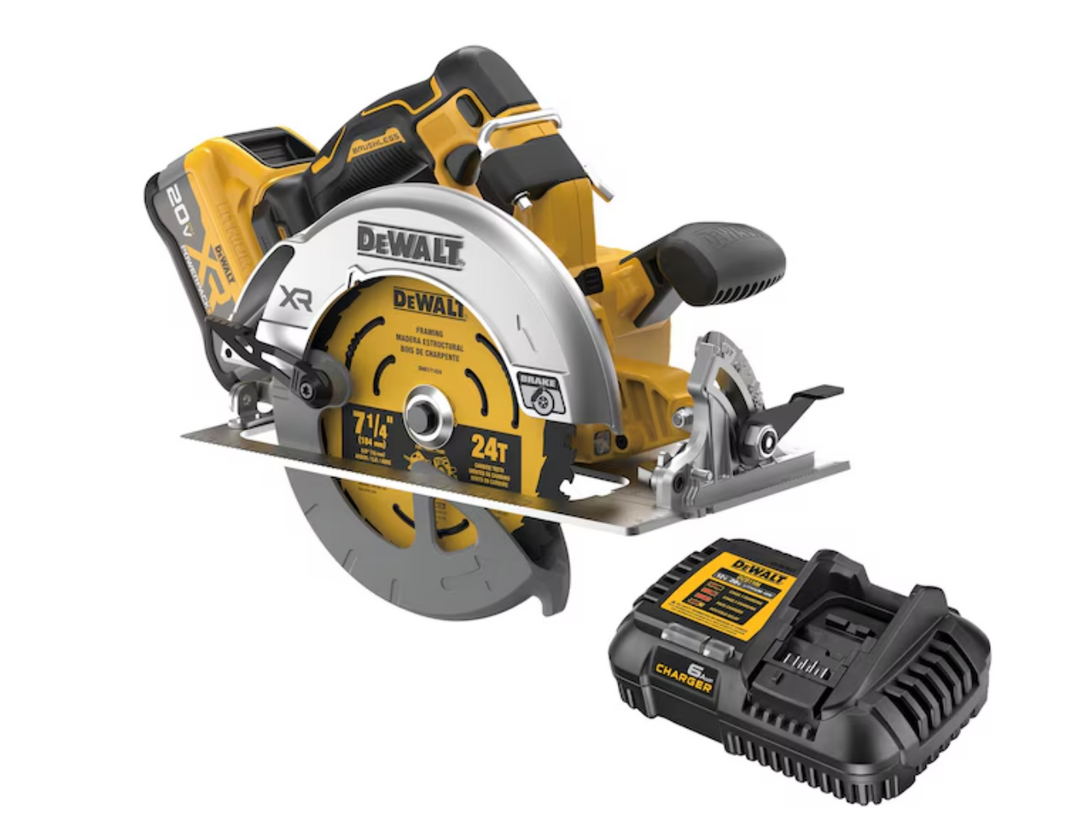 DEWALT XR 20-volt Max 7-1/4-in Brushless Cordless Saw (Battery Included and Charger Included)