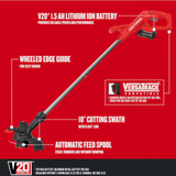 CRAFTSMAN 20-volt Max 10-in Straight Shaft String Trimmer 1.5 Ah (Battery and Charger Included) Open Box