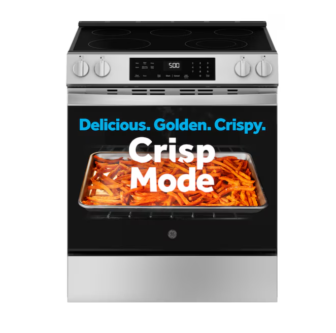 GE 30" Slide-In Electric Range with Crisp Mode