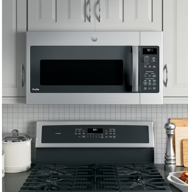 GE Profile 2.1 cu. ft. Over the Range Microwave in Stainless Steel with Sensor Cooking