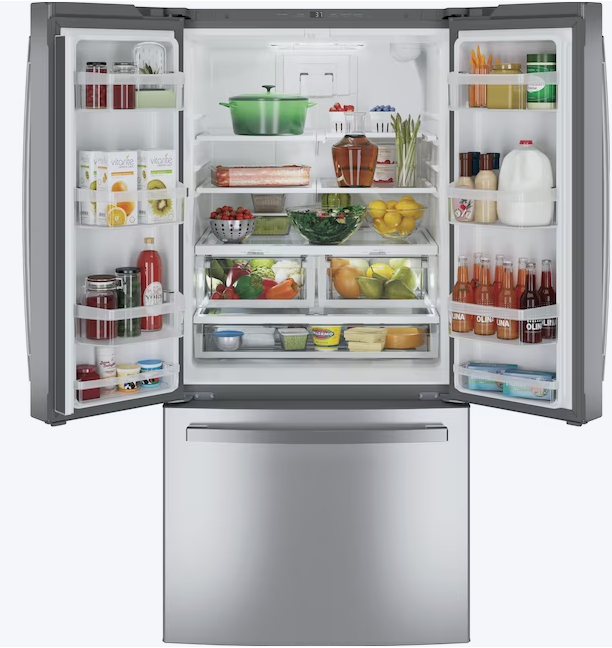 GE 24.8-cu ft French Door Refrigerator with Ice Maker and Water dispenser (Stainless Steel) ENERGY STAR