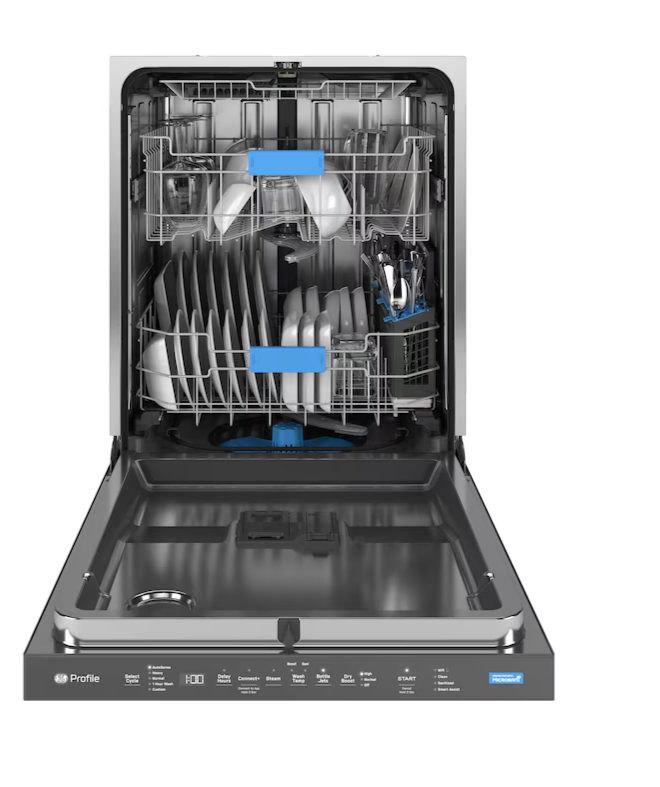 GE Profile Dry Boost 24-in Top Control Smart Built-In Dishwasher With Third Rack (Fingerprint-resistant Stainless Steel) ENERGY STAR, 44-dBA Very Quiet Sound Level