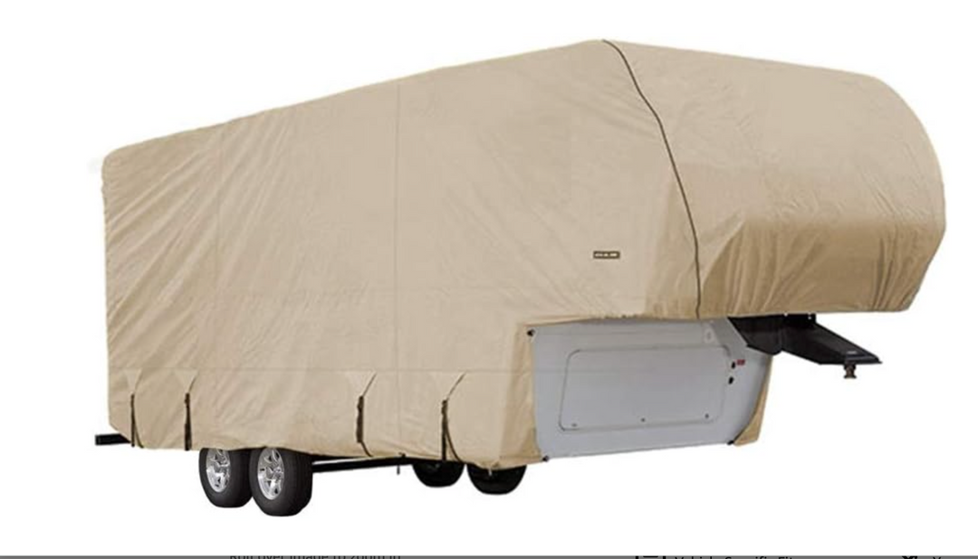 GOLDLINE Series, Fifth Wheel RV Cover, Tan Color, Fits 36-38ft Long RV