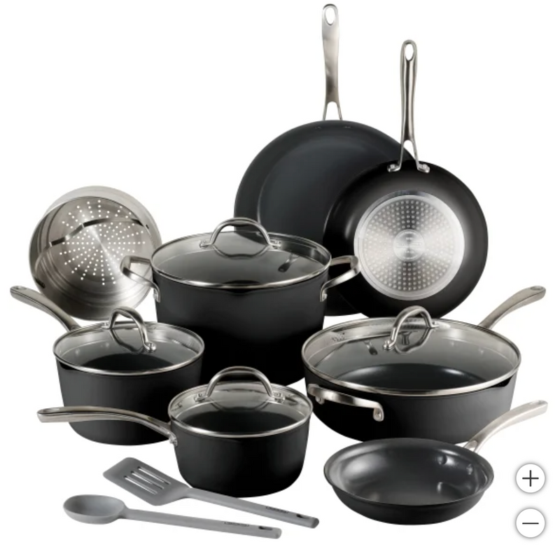 Tramontina Ceramic Non-Stick 12-piece Cookware Set with Utensils (used)