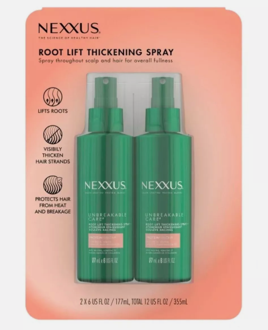 Nexxus Unbreakable Root Lift Thickening Spray, 6 fl oz, 2-pack