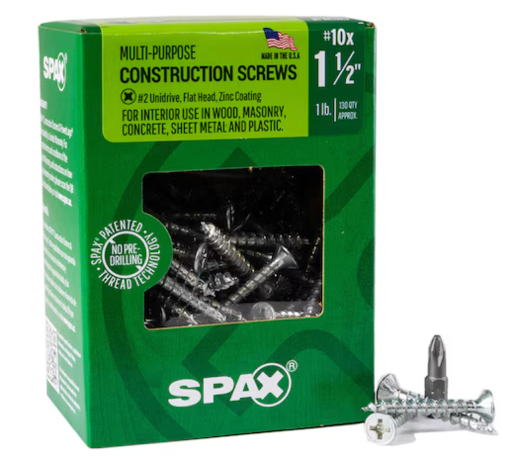 SPAX #10 x 1-1/2-in Zinc-Plated Multi-Material Interior Wood Screws (130-Per Box)