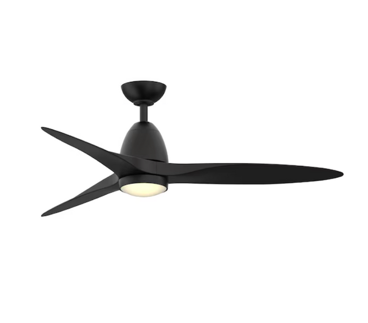 Fanimation Studio Collection Prop 52-in Black Color-changing Integrated LED Indoor/Outdoor Propeller Ceiling Fan with Light and Remote (3-Blade) (open box)