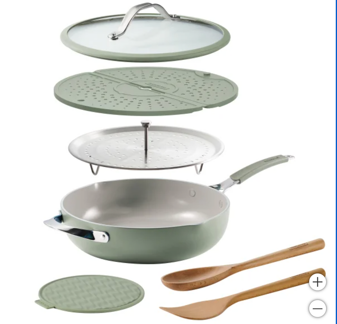 Tramontina 5-quart All-In-One Plus Ceramic Non-Stick Pan, 7-piece Set (open box)