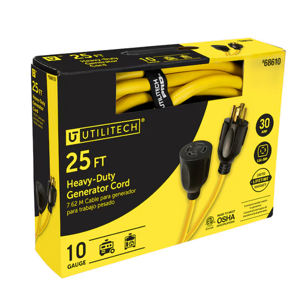 Utilitech 25-ft 4 Prong Extension Generator Cord (open box)