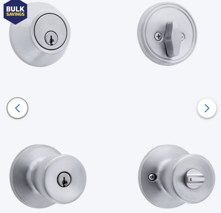 RELIABILT Gallo Stainless Steel Exterior Single-cylinder deadbolt Keyed Entry Door Knob Combo Pack (new)