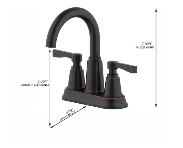 allen + roth Townley Oil Rubbed Bronze 4-in centerset 2-Handle WaterSense Bathroom Sink Faucet with Drain and Deck Plate (new)