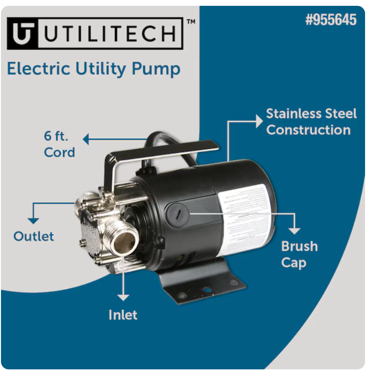 Utilitech 1/12-HP 115-Volt 5.6-GPM Stainless Steel Electric Utility Pump (open box)