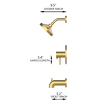 allen + roth Harlow Brushed Gold 2-handle Single function 6-Inches Round Bathtub and shower Faucet with Valve (open box)