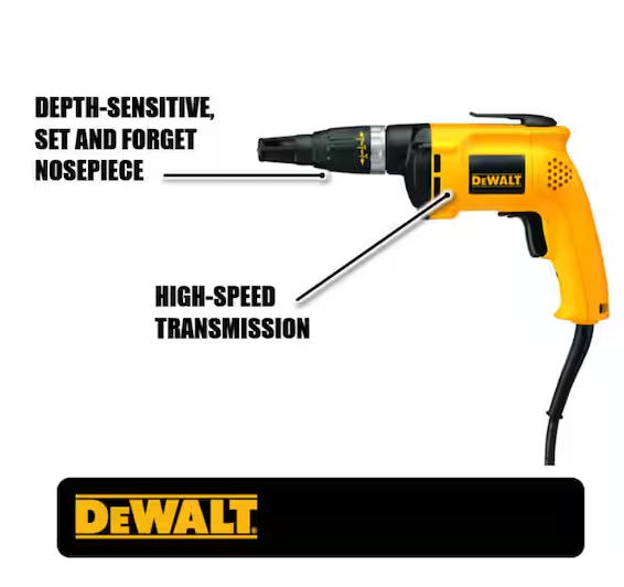 Dewalt 5300 RPM High-Speed Variable Speed Reversible Drywall Gun (USED)