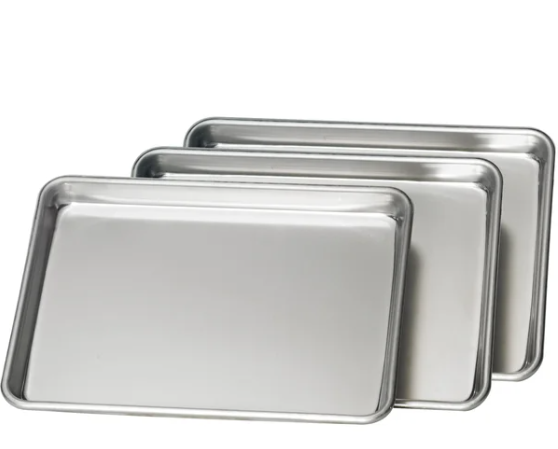 Tramontina Aluminum Baking Sheet Pan, Quarter Size, 9.5"L x 13"W, 3 ct (new)