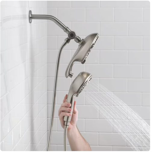 allen + roth Galway 6-Settings Brushed Nickel 5-in Round Dual/Combo Shower Head 1.8 GPM (used)