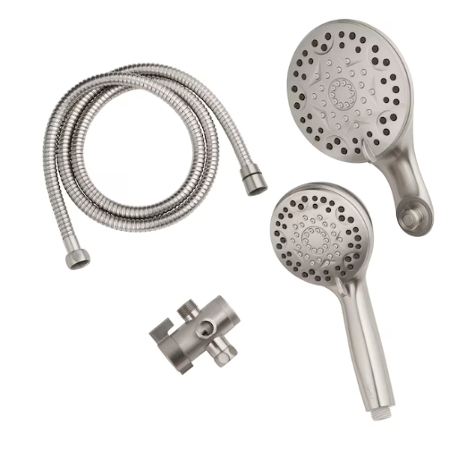 allen + roth Galway 6-Settings Brushed Nickel 5-in Round Dual/Combo Shower Head 1.8 GPM (used)