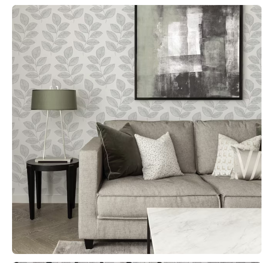 Scott Living 30.75-sq ft Grey Vinyl Ivy/Vines Self-Adhesive Peel and Stick Wallpaper (OPEN BOX)