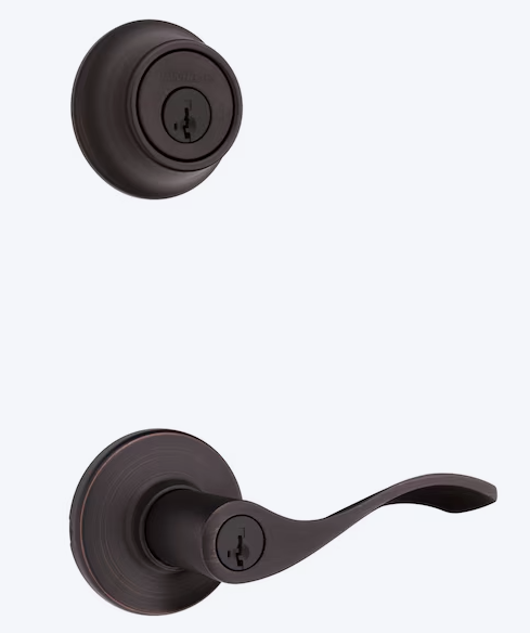 Kwikset Balboa Venetian Bronze Single-Cylinder Deadbolt Exterior Keyed entry Door Handle with SmartKey Combo pack (open box)