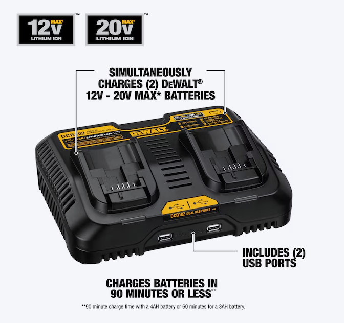 DEWALT 20 -V Lithium-ion Battery Charger Station (open box)