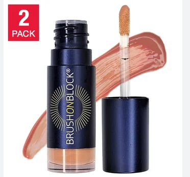 Brush On Block Sun Shine Protective Lip Oil Duo SPF 30 Nude Tint 2 x 0.23 Oz (new)