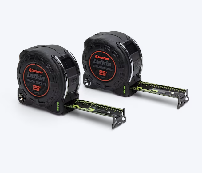 Crescent Lufkin Shockforce Nite Eye G2 2 -Pack 25-ft Tape Measure (OPEN BOX)