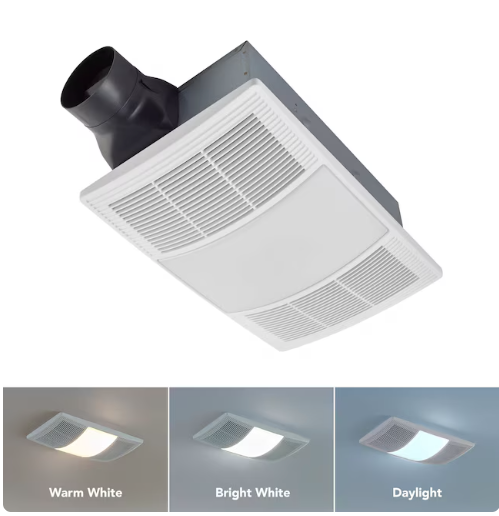 Broan PowerHeat 2.0-Sone 110-CFM Bright White Lighted Bathroom fan and heater (USED)