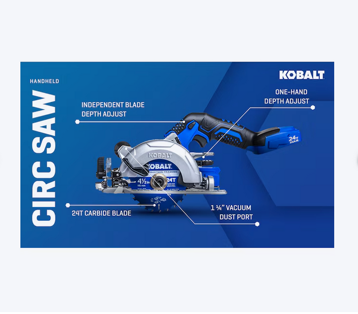 Kobalt 24-volt 4-1/2-in Brushless Cordless Circular saw (USED)
