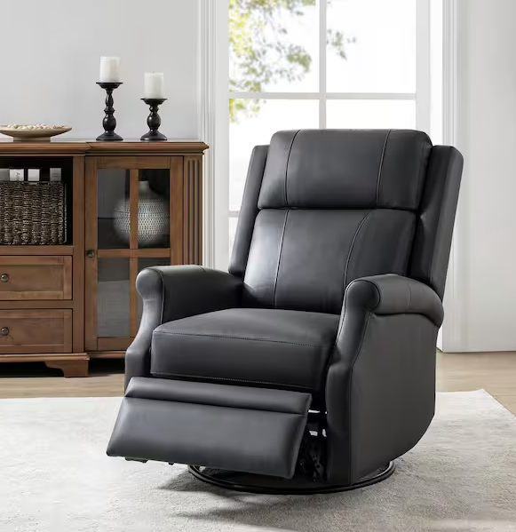 Benita Genuine Leather Swivel Rocker Power Recliner (new)