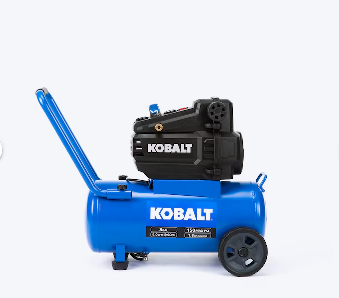 Kobalt 8-Gallon Portable Electric 150 PSI Horizontal Air Compressor (open box)(Pickup Only)