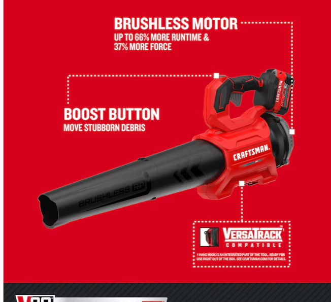 CRAFTSMAN V20 Brushless RP 20-volt max 410-CFM 110-MPH (Bare Tool)(USED)