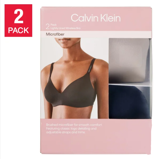 Calvin Klein Women's Wirefree Bra, 2-pack (new)