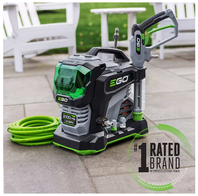 EGO POWER+ Compact 2100-PSI 1.2-GPM Cold Water Battery Pressure washer with 4 Spray Tips (USED)