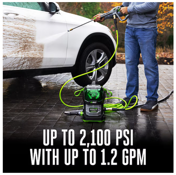 EGO POWER+ Compact 2100-PSI 1.2-GPM Cold Water Battery Pressure washer with 4 Spray Tips (USED)
