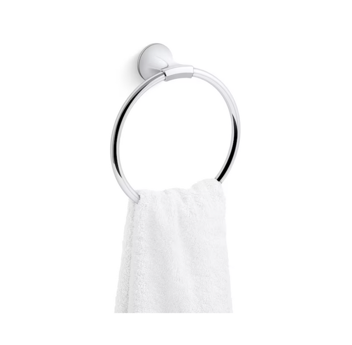 KOHLER Desette Polished Chrome Wall mount Single Towel Ring (Open Box)