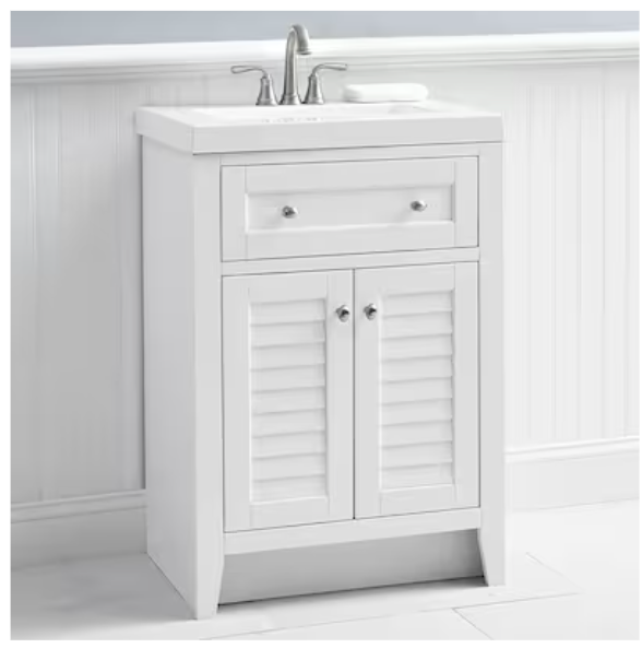 Style Selections Westlake 24-in White Single Sink Bathroom Vanity with White Cultured White Top (Open Box)