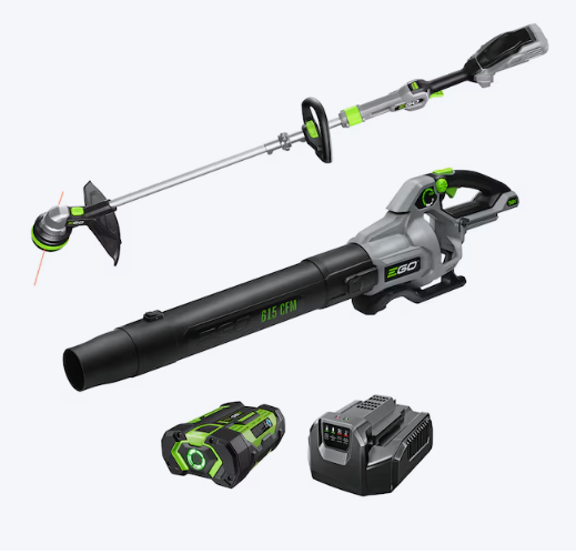 EGO POWER+ 56-volt Cordless Battery String Trimmer and Leaf Blower and Combo Kit 2.5 Ah (Battery Included) (Charger Included) (Used)